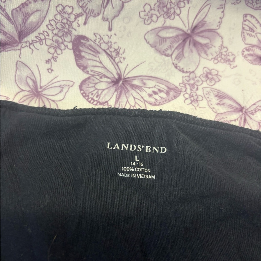 🍄Lands' End Black Sleeveless 100% Cotton Dress - Picture 2 of 2